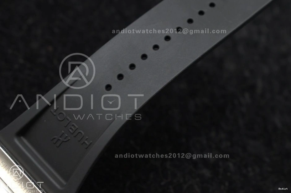 Strap 1:1 Edition Black Best Rubber Unico BBF Titanium on Bang 42mm Square A1280 Skeleton Dial 1120